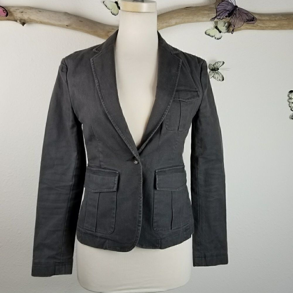 Rag and bone dark gray chino blazer